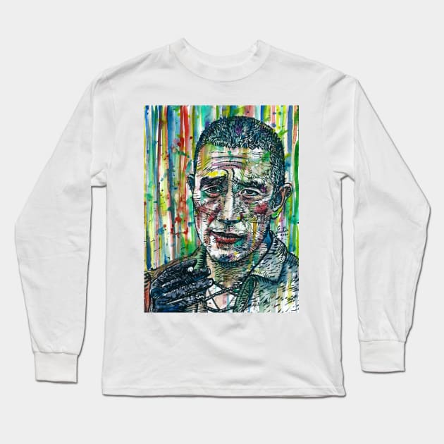 YUKIO MISHIMA watercolor and ink portrait.1 Long Sleeve T-Shirt by lautir